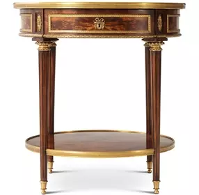TA Originals Light Cerejeira and Black Round Formalities Side Table