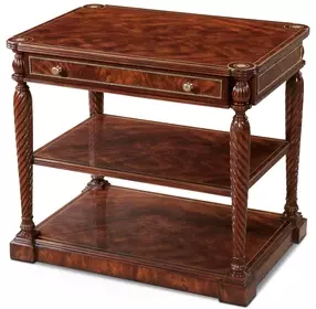 English Cabinet Maker Brown and Gold Rectangular Kympton Side Table
