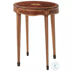 Large Mompesson Brown And Black 20" Oval Accent Table