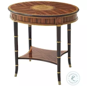 Edgeworth Black And Italian Gold Ramsey Mahogany Dartmoor 28" Oval Side Table
