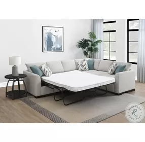 Ashford Greige Chenille 2 Piece Sleeper Sectional