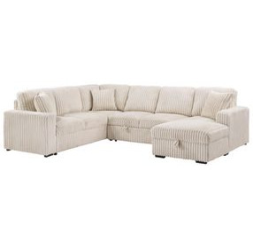 Devonshire Camel Sleeper Sectional with Storage Chaise