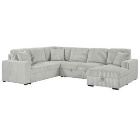 Devonshire Gray Sleeper Sectional with Storage Chaise