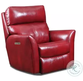 Stardust Palermo Crimson Leather Power Headrest Rocker Recliner
