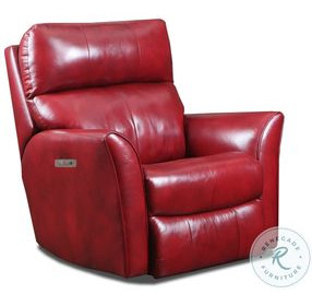 Stardust Palermo Crimson Leather Power Headrest Wall Hugger Recliner