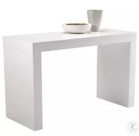 Faro White High Gloss C-Shape Counter Height Dining Table