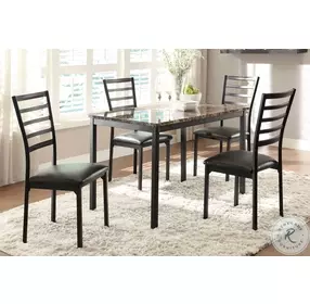 Flannery Faux Marble Dining Room Set