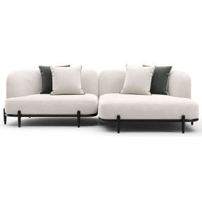 Madera Oatmeal 2 Piece Modular RAF Chaise Sectional with Pillows