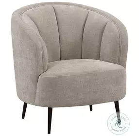 Ellorie Beige Channel Back Curved Chair