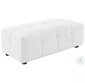 Everly Off White Boucle Rectangular Ottoman