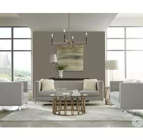 Monett Chocolate Chrome And Clear Occasional Table Set