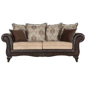 Elmbrook Brown Rolled Arm Sofa