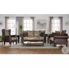Elmbrook Brown Rolled Arm Living Room Set