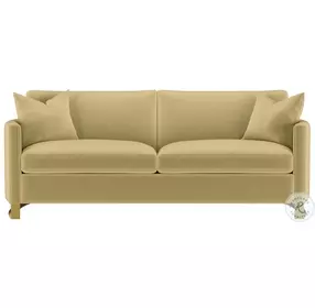 Corliss Camel Velvet Curved Track Arm 91" Sofa