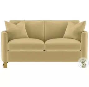 Corliss Camel Velvet Curved Track Arm 69" Loveseat