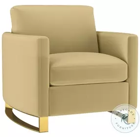 Corliss Camel Velvet Curved Track Arm Chair