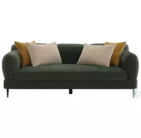 Jade Green Chenille Modern Track Arm 84" Sofa