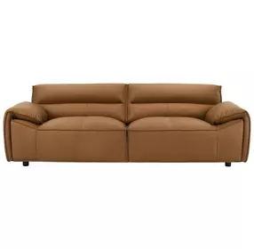 Buxton Orange Leather 91" Sofa