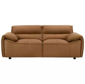 Buxton Orange Leather 74" Loveseat