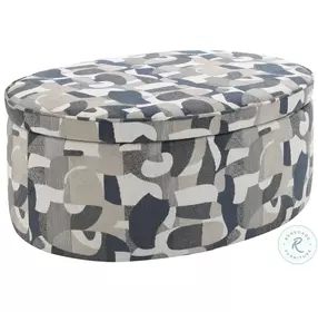 Tomkins Indigo Oval Storage Ottoman