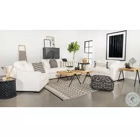 Ashlyn White Upholstered Performance Fabric Living Room Set