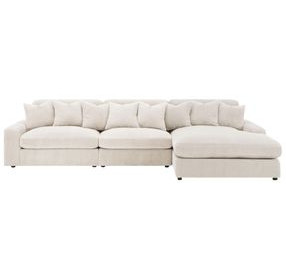 Blaine Sand 3 Piece Performance Fabric Reversible Sectional