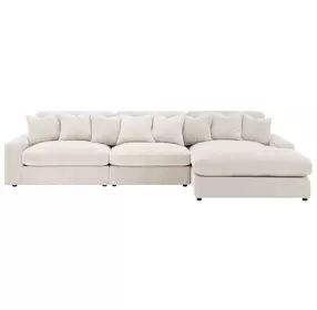 Blaine Sand 3 Piece Performance Fabric Reversible Sectional