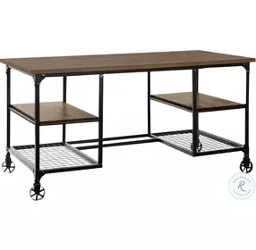 Millwood Weathered Natural And Rustic Black Writing Desk