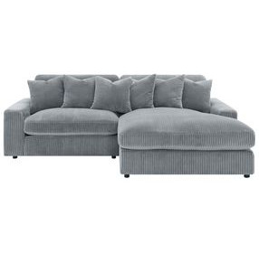 Blaine Fog Performance Fabric Upholstered Reversible Sectional