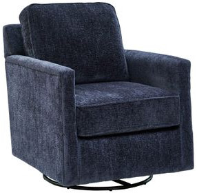 Nathan Porcelain Blue Upholstered Swivel Glider Chair