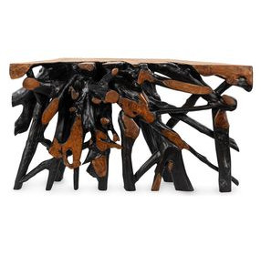 Cypress Black and Brown 60" Free Form Console Table