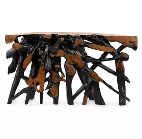 Cypress Black and Brown 60" Free Form Console Table