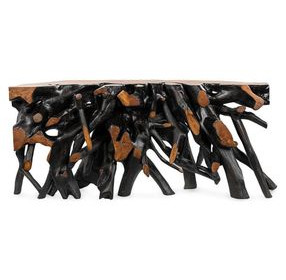 Cypress Black and Brown 70" Free Form Console Table