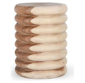 Gala Natural and Beige Round End Table