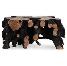 Cypress Black and Natural Square Coffee Table
