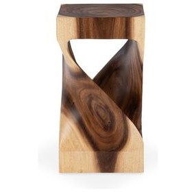 Alia Natural and Beige Square Accent Table