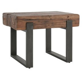 Duarte Rustic Brown and Gray Rectangular End Table
