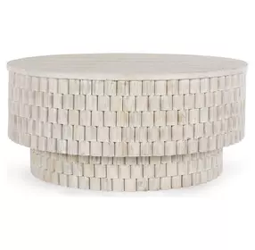 Norwood Coastal White Round Coffee Table
