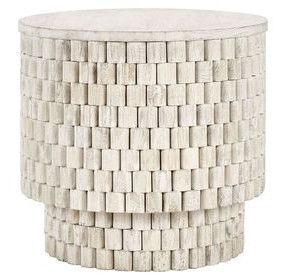Norwood Coastal White Round End Table