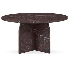 Reilly Merlot Round Marble Top Coffee Table