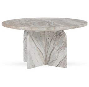 Reilly Rusty Gray Round Marble Top Coffee Table