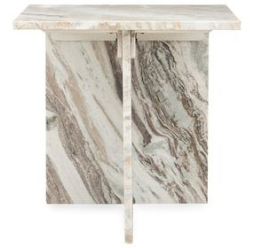 Bexly Rusty Gray Square Marble Top End Table