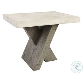 Durant White And Brown End Table