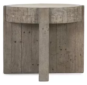 Sonoma Antique White and Distressed Gray Round Concrete Top End Table