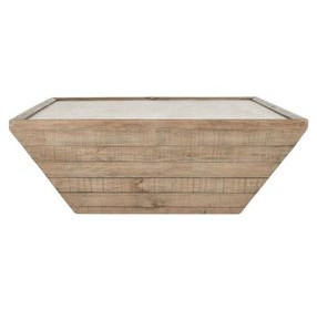 Dalton Natural and Antique White Square Coffee Table