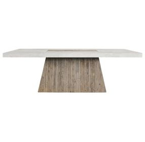 Grange Natural and Antique White 94" Rectangular Concrete Top Dining Table