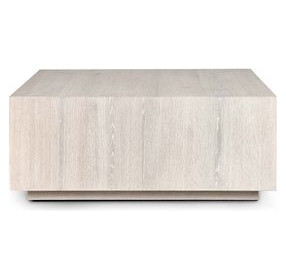 Layne Milk White Square Coffee Table with Casters