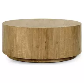 Layne Light Brown Round Coffee Table with Casters