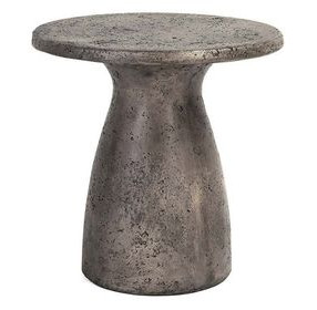 Collins Dark Gray 16" Round Outdoor Concrete Top Accent Table