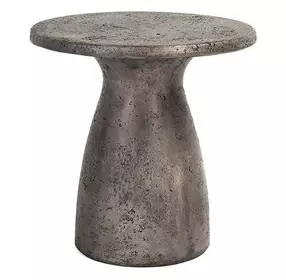 Collins Dark Gray 16" Round Outdoor Concrete Top Accent Table